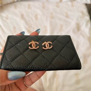 CC Rose gold earrings